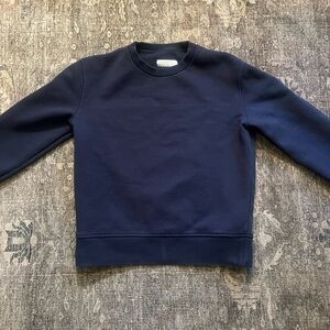 Everlane The 365 Fleece Navy Blue Crew Crewneck Sweater Extra-Small XS